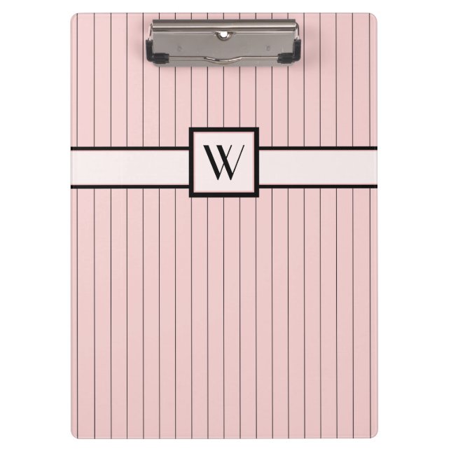 Pink with Black Pinstripes Clipboard (Front)