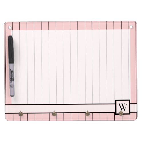 Pink with Black Pinstripes Dry Erase Board