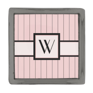 Pink with Black Pinstripes Lapel Pin