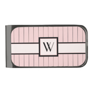 Pink with Black Pinstripes Money Clip