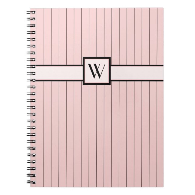 Pink with Black Pinstripes Notebook (Front)