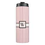 Pink with Black Pinstripes Thermal Tumbler