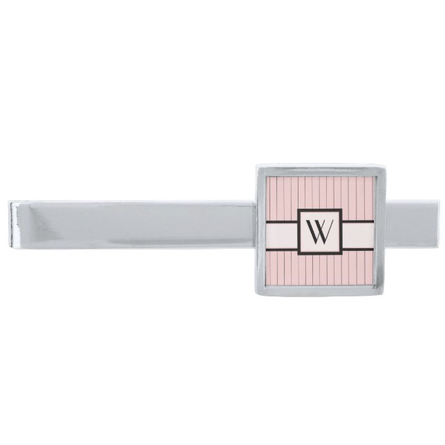 Pink with Black Pinstripes Tie Bar (Front)