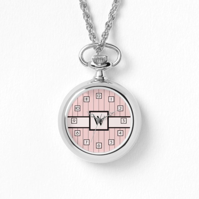 Pink with Black Pinstripes Watch (Front)