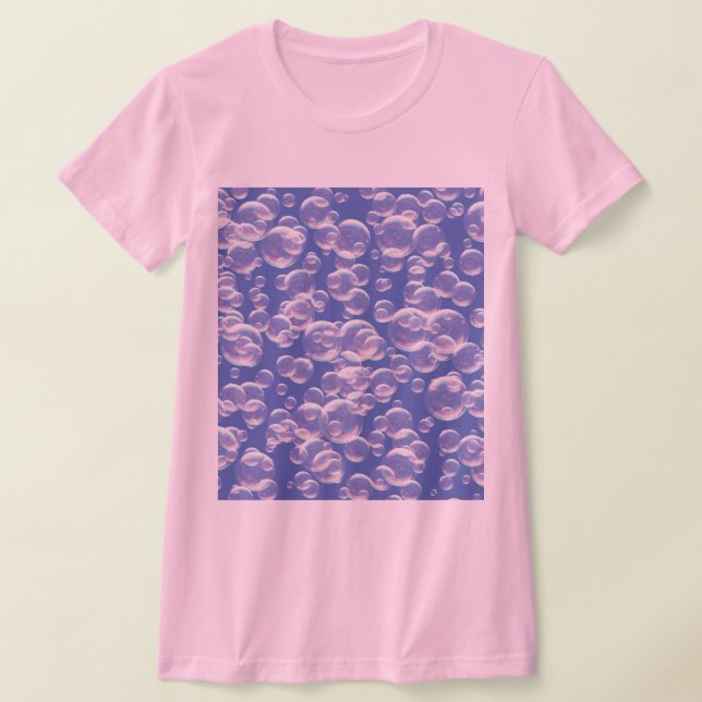 Pink with blue bubbles T-Shirt (Laydown)