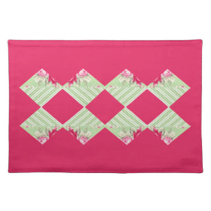 Pink With Faux Patchwork Placemat