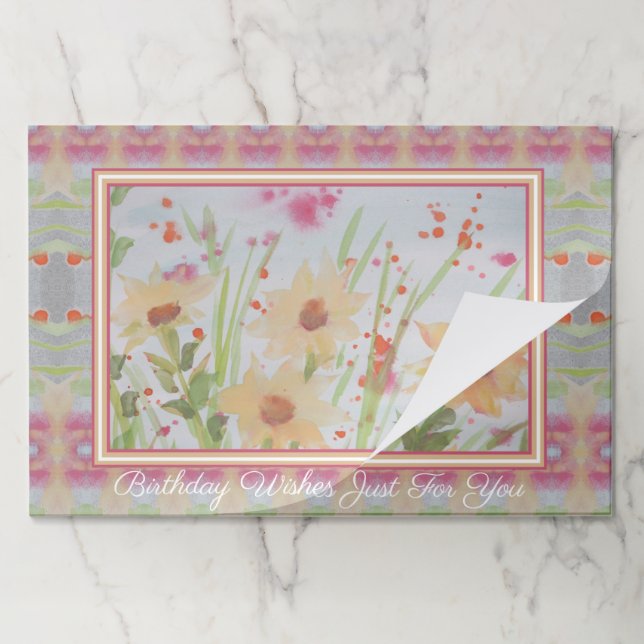 Pink With Floral Paper Pad (Folded)