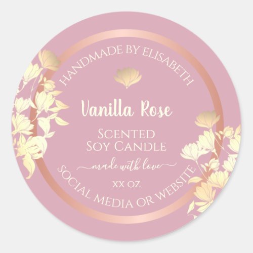 Pink with Flowers Product Packaging Labels Floral