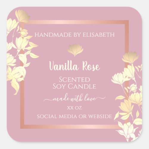 Pink with Flowers Product Packaging Labels Floral