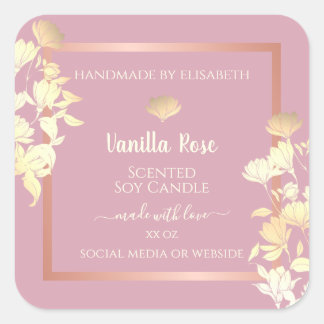 Pink with Flowers Product Packaging Labels Floral
