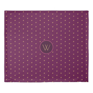 Pink with Gold Accent Houndstooth Duvet Cover