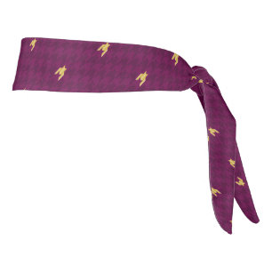 Pink with Gold Accent Houndstooth Headband