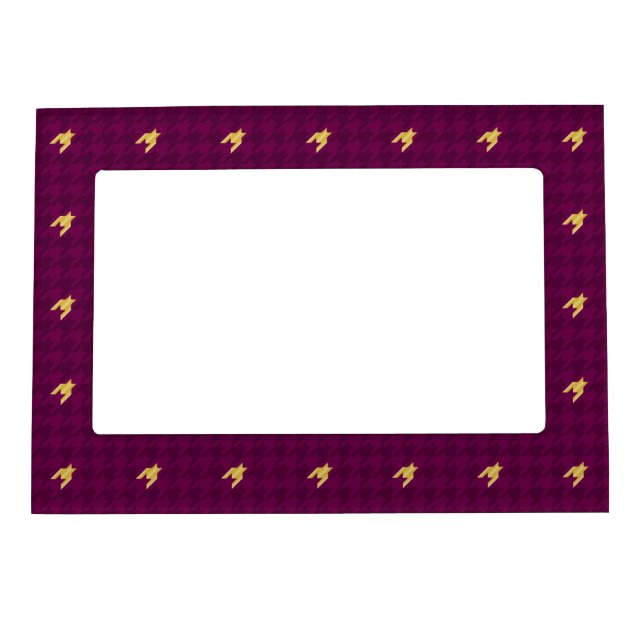 Pink with Gold Accent Houndstooth Magnetic Frame (Front)