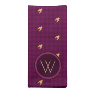 Pink with Gold Accent Houndstooth Napkin