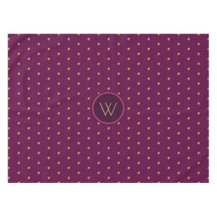 Pink with Gold Accent Houndstooth Tablecloth