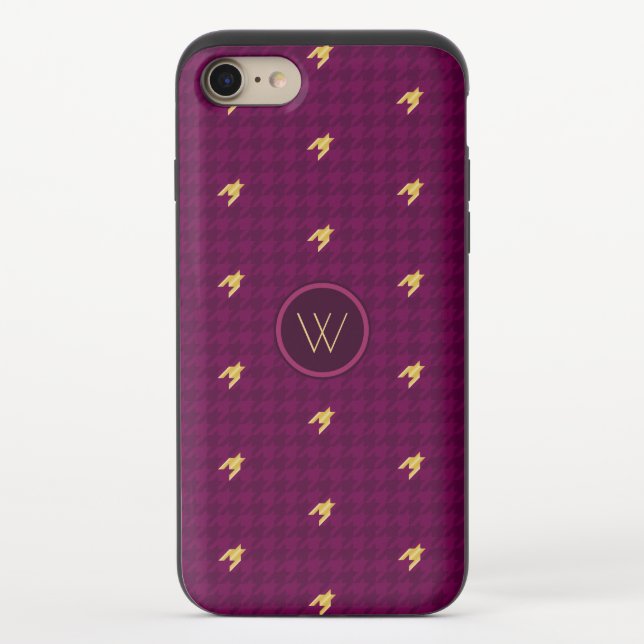 Pink with Gold Houndstooth Uncommon Phone Case (Back)