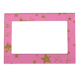 Pink with Gold Stars Magnetic Frame