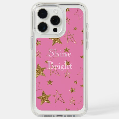 Pink with Gold Stars iPhone 15 Pro Max Case