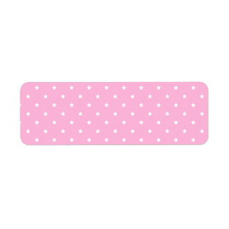 Pink with little white stars. Custom Label