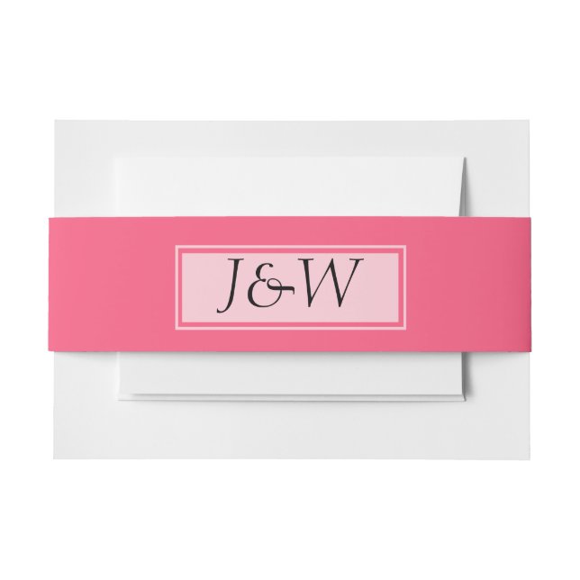 Pink with Monograms Wedding Belly Band (Front Example)