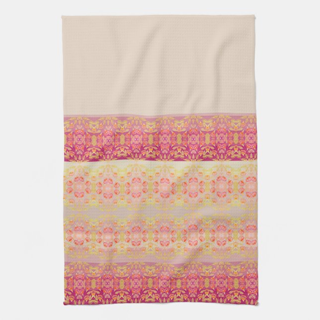Pink With Pattern Kitchen Towel (Vertical)