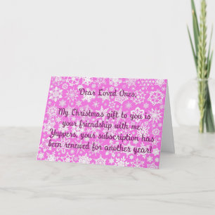 Pink with Snowflakes Snarky Christmas Card