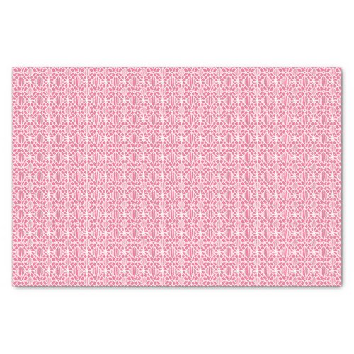 Pink With White Crochet Lace Pattern Tissue Paper