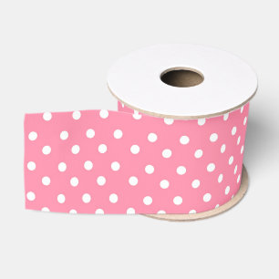 Pink with White Dots Grosgrain Ribbon