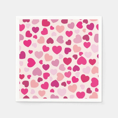 Pink with White Hearts Napkins