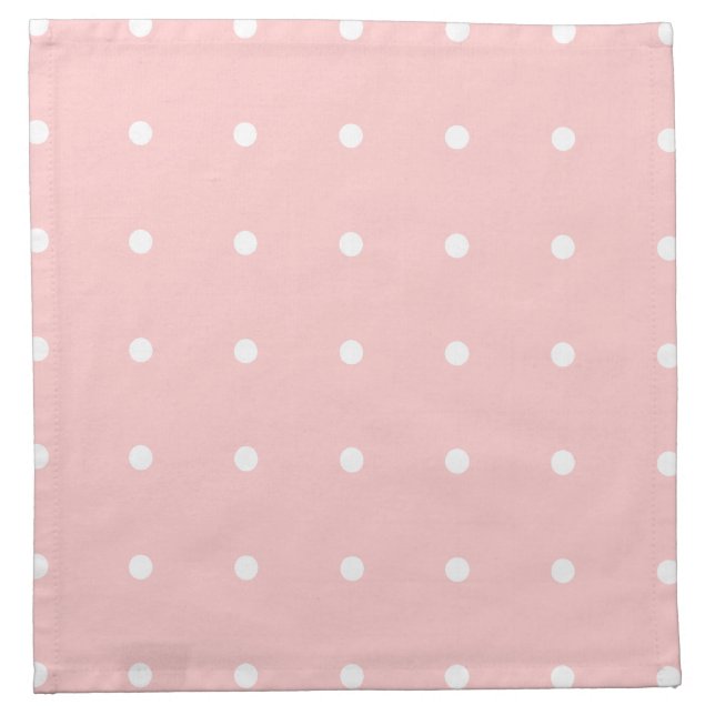Pink With White Polka Dots Napkin (Front)