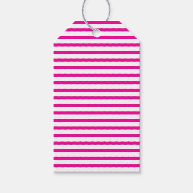 Pink with White Stripes Gift Tags (Front)