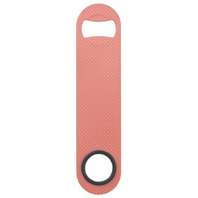 Pink with Yellow Polka Dots Bar Key (Front)