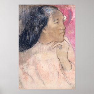 Pink Woman Portrait Poster