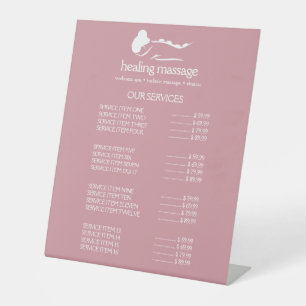 PINK WOMAN STONE MASSAGE Wellness Day Spa Pedestal Sign