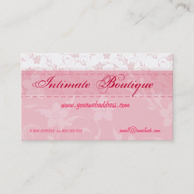 Pink Women Clothing Business Card (Front)
