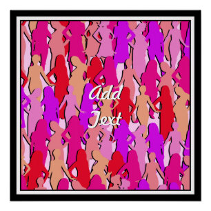 Pink Women Silhouette Poster