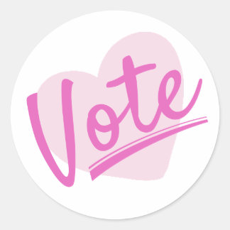 Pink Women Vote Classic Round Sticker