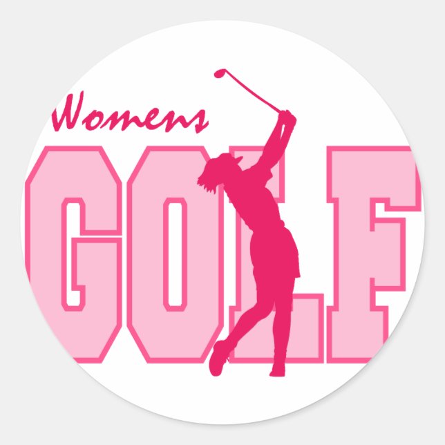 Pink Women's Golf Classic Round Sticker (Front)