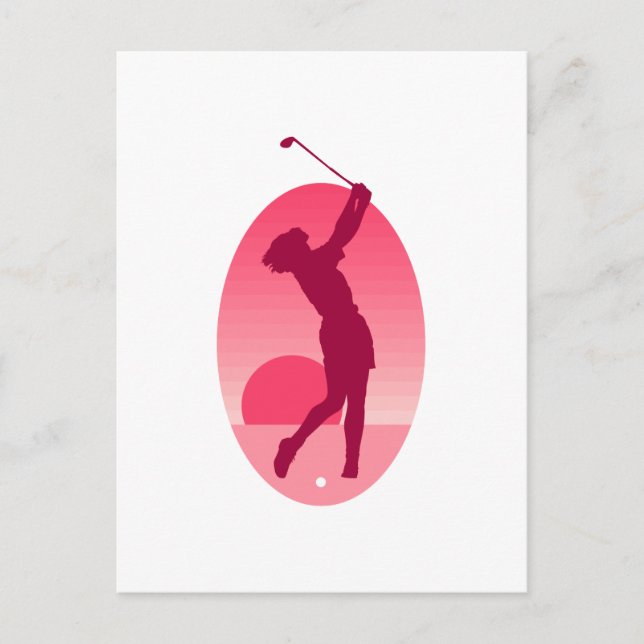 Pink Women's Golf Postcard (Front)