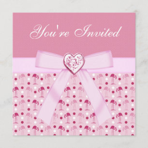 Pink Wonderland Flamingos Party Invites