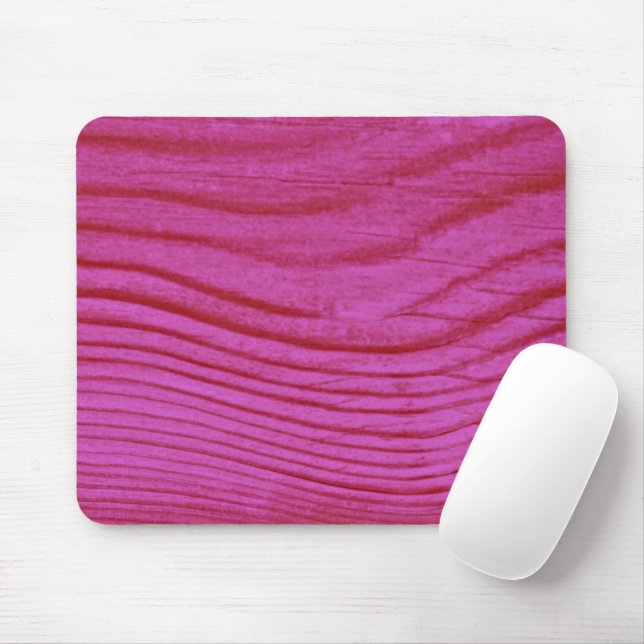 Pink Wood Grain Print Mouse Pad (With Mouse)