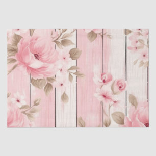 Pink Wood Shabby Chic Decoupage Print Tissue Paper