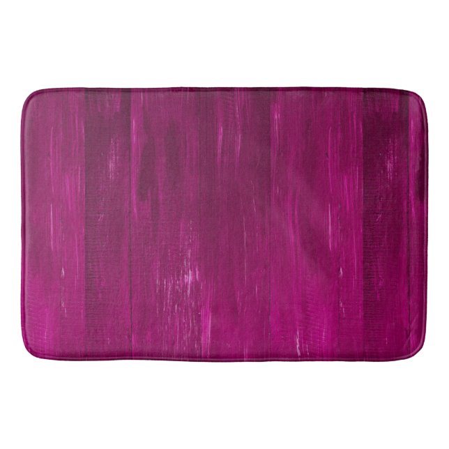 Pink wood texture stripes bath mat (Front)