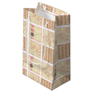 Pink Woodblock Drawings by Chariklia Zarris Small Gift Bag