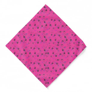 Pink Woodcut Pills Bandana