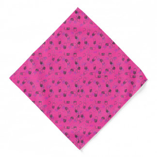 Pink Woodcut Pills Bandana