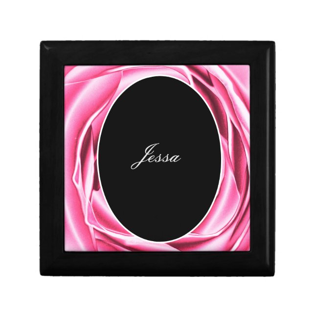 Pink Wooden Jewelry Keepsake Box (Front)