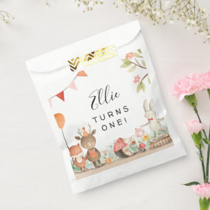 Pink Woodland Birthday Party  Favor Bag