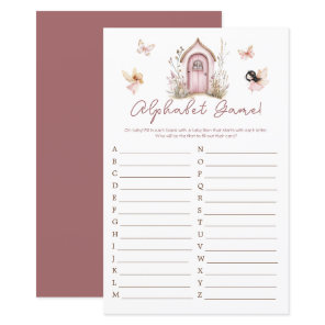 Pink Woodland Fairies Baby Shower Alphabet