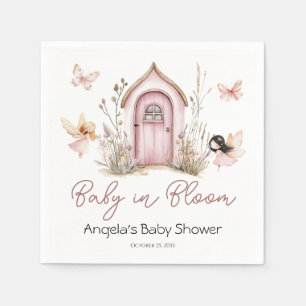 Pink Woodland Fairies Baby Shower Napkins